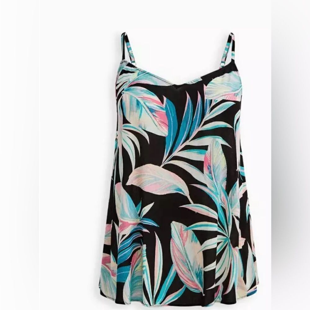 Torrid Sophie Summer Leaves Crinkle Gauze Swing Cami NWT 4X
